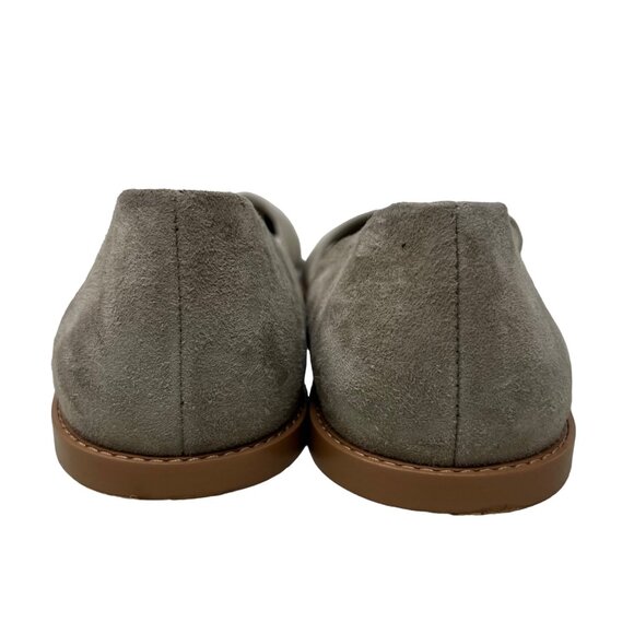 Vince Idara Twisted D'Orsay Flat Sandals Size 40 Leather Slip On Open Toe Gray - Picture 4 of 9